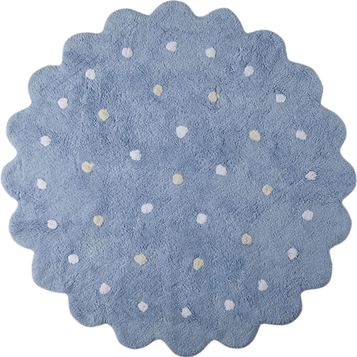 Lorena Canals Round Rug - Little Biscuit - Blue (4' 8") - C-13302
