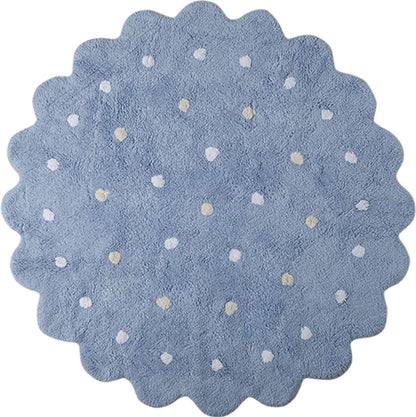 Lorena Canals Round Rug - Little Biscuit - Blue (4' 8") - C-13302