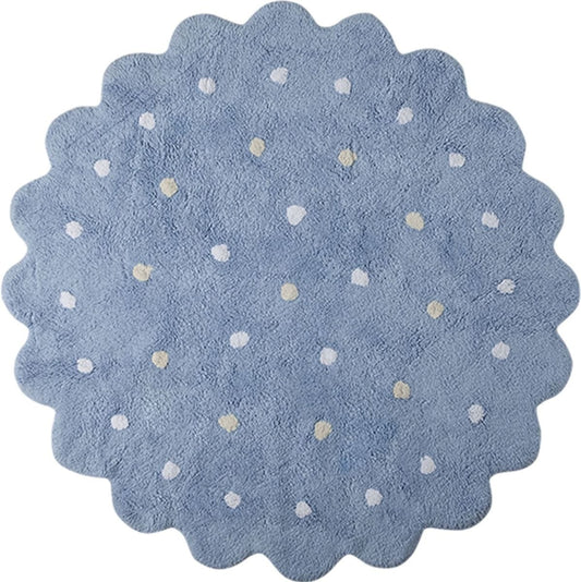 Lorena Canals Round Rug - Little Biscuit - Blue (4' 8") - C-13302