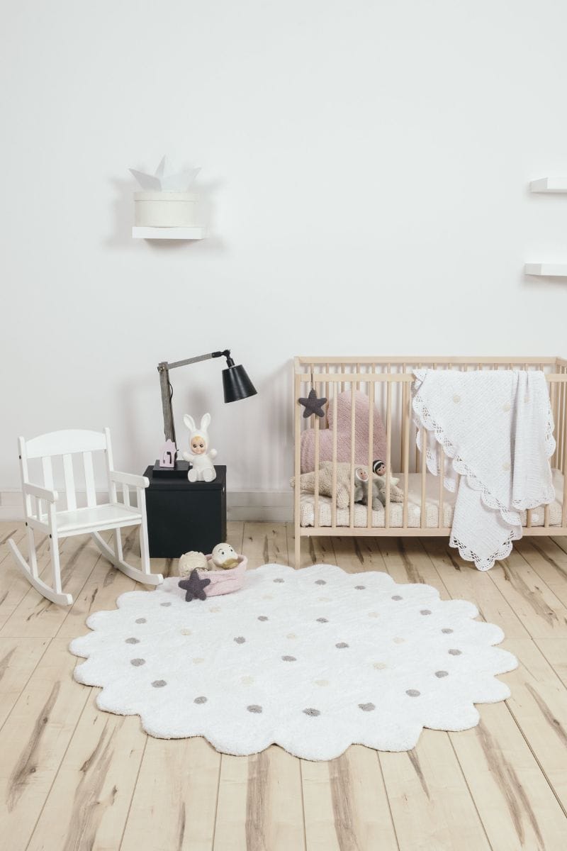 Lorena Canals Round Rug - Little Biscuit - White (4' 8") - C-13300