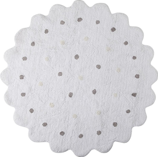 Lorena Canals Round Rug - Little Biscuit - White (4' 8") - C-13300