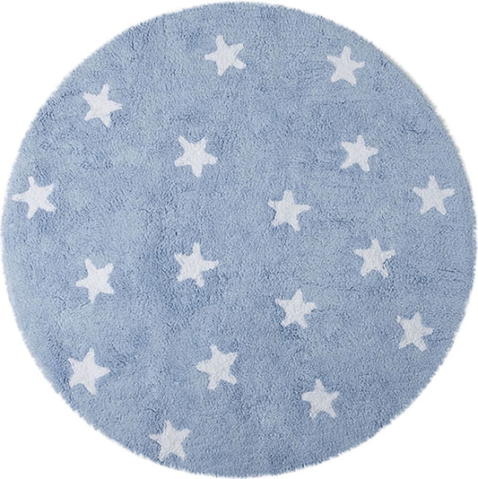 Lorena Canals Round Rug - Sky - Blue (4' 8") - C-10002