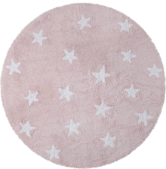 Lorena Canals Round Rug - Sky - Pink (4' 8") - C-10001
