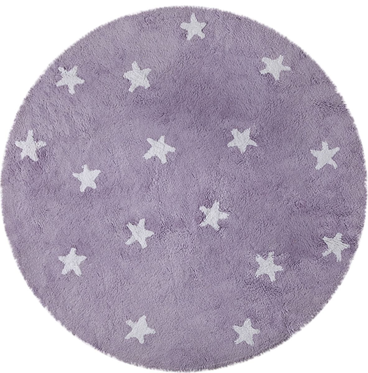 Lorena Canals Round Rug - Sky - Purple (4' 8") - C-10009