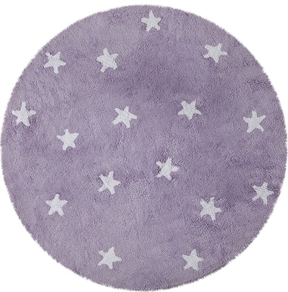 Lorena Canals Round Rug - Sky - Purple (4' 8") - C-10009