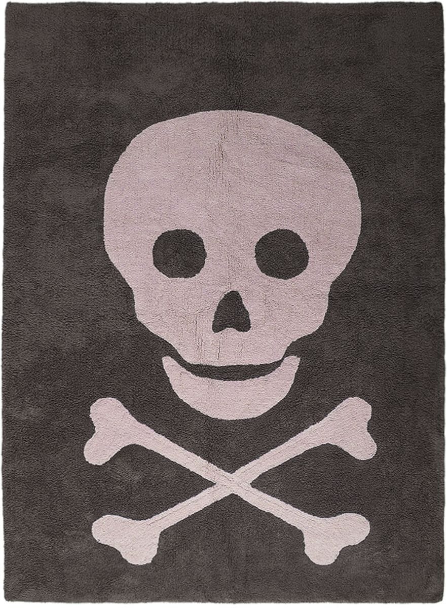 Lorena Canals Skull Rug - Grey/Pink (4' 8" x 6' 7") - C-SK-PDG