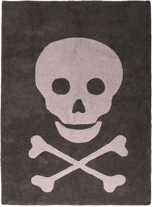 Lorena Canals Skull Rug - Grey/Pink (4' 8" x 6' 7") - C-SK-PDG