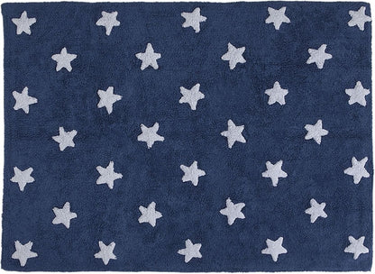 Lorena Canals Stars Rug - Navy (4' x 5' 3") - C-M-SW