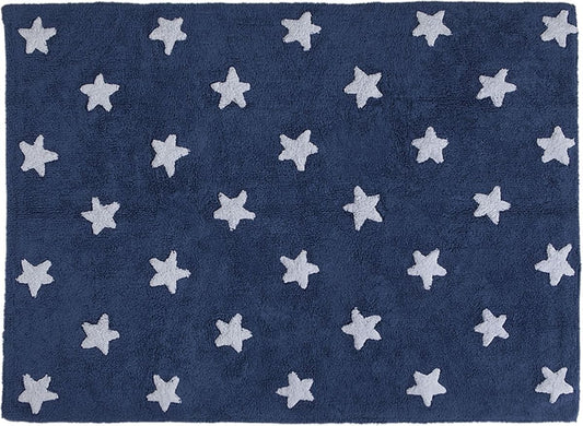 Lorena Canals Stars Rug - Navy (4' x 5' 3") - C-M-SW