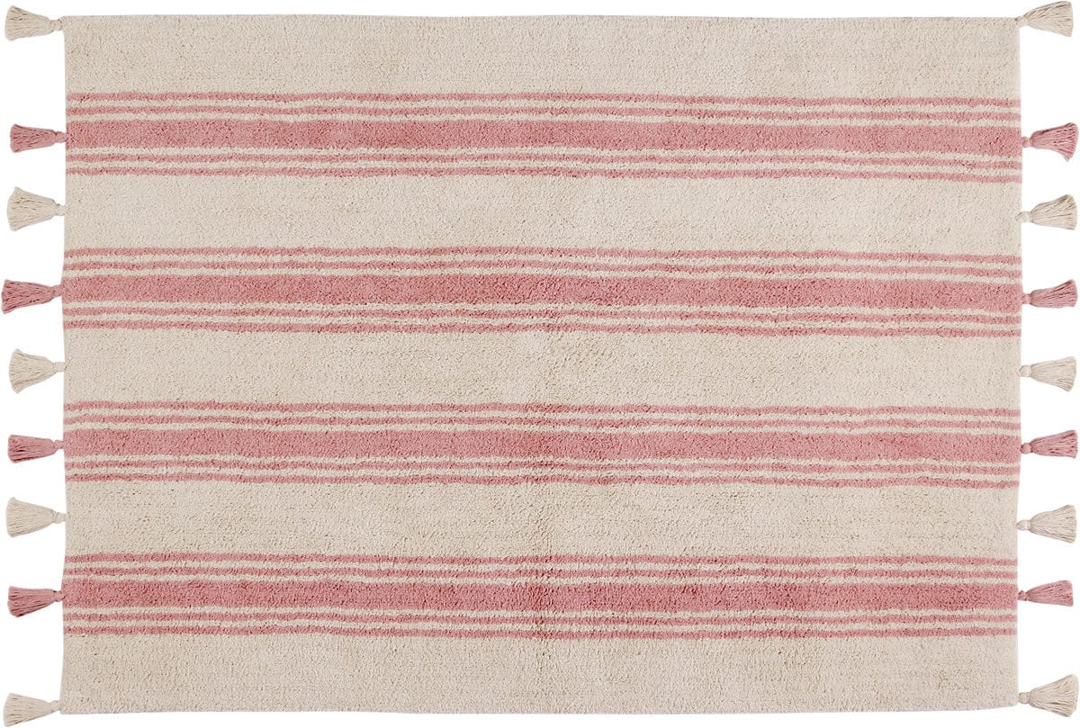 Lorena Canals Stripes Rug - Coral Pink (4' x 5' 3") - C-ST-CORALP