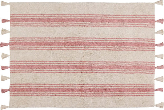 Lorena Canals Stripes Rug - Coral Pink (4' x 5' 3") - C-ST-CORALP