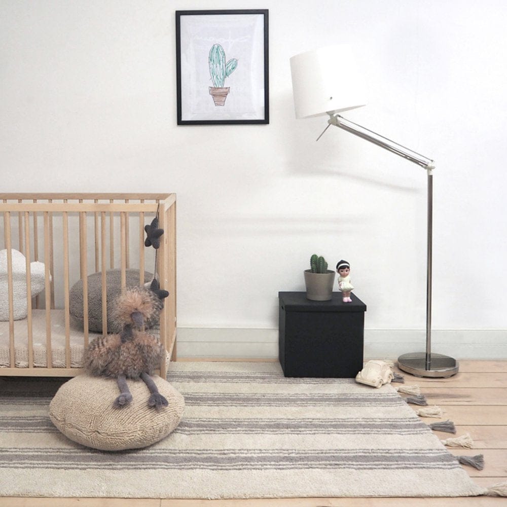 Lorena Canals Stripes Rug - Glacier Grey (4' x 5' 3") - C-ST-GLACIER