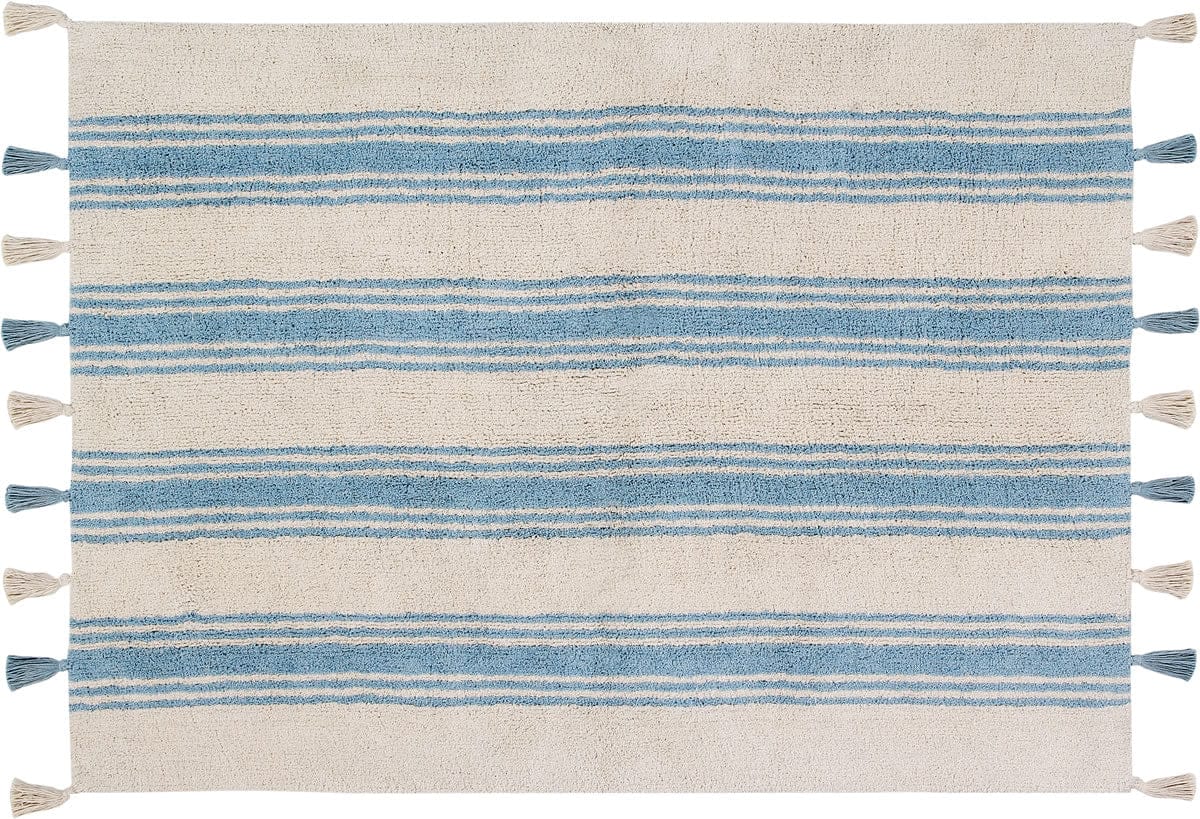 Lorena Canals Stripes Rug - Nile Blue (4' x 5' 3") - C-ST-NILEBLUE