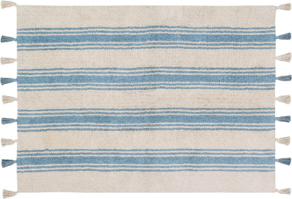 Lorena Canals Stripes Rug - Nile Blue (4' x 5' 3") - C-ST-NILEBLUE