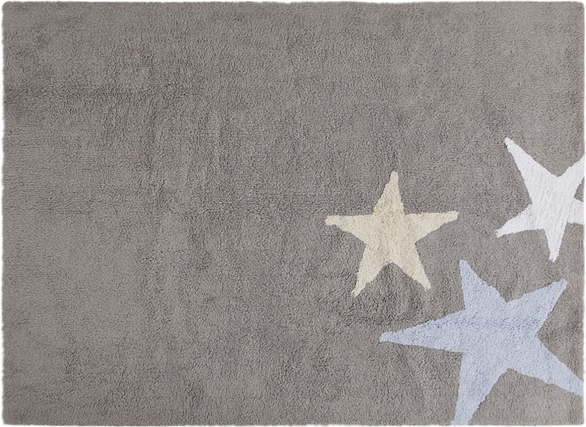 Lorena Canals Three Stars Tricolor Rug - Grey/Blue (4' x 5' 3") - C-TE-GA