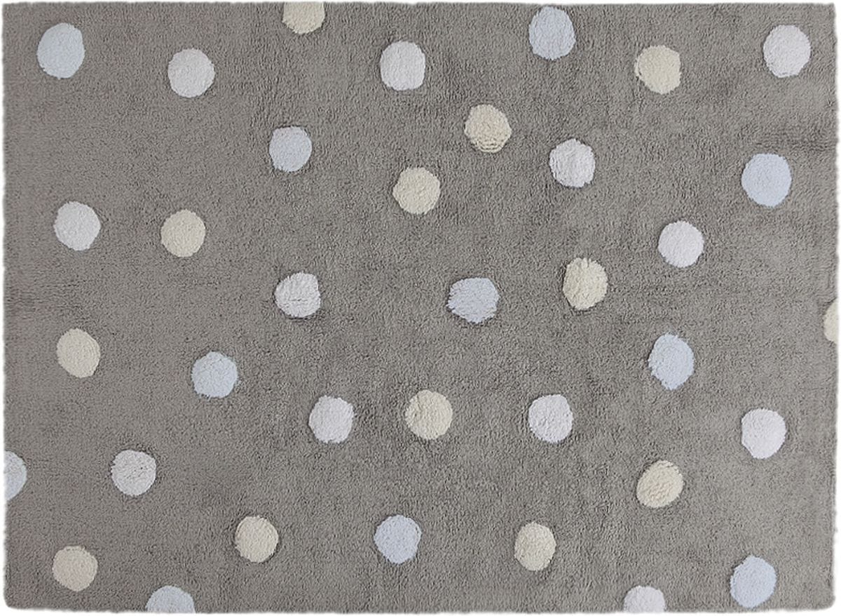 Lorena Canals Tricolor Polka Dots Rug - Blue (4' x 5' 3") - C-TT-2