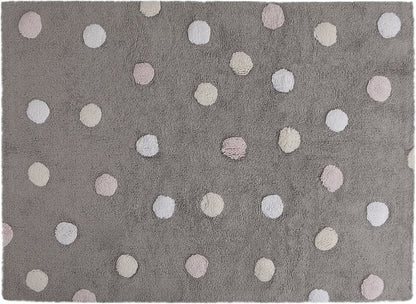 Lorena Canals Tricolor Polka Dots Rug - Pink (4' x 5' 3") - C-TT-1
