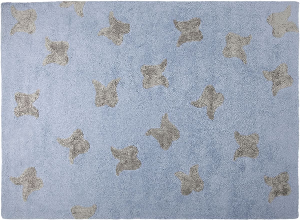 Lorena Canals Wings Rug - Blue/Silver (4' 8" x 6' 7") - C-WINGS-BS