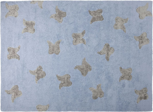 Lorena Canals Wings Rug - Blue/Silver (4' 8" x 6' 7") - C-WINGS-BS