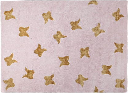 Lorena Canals Wings Rug - Pink/Gold (4' 8" x 6' 7") - C-WINGS-PG