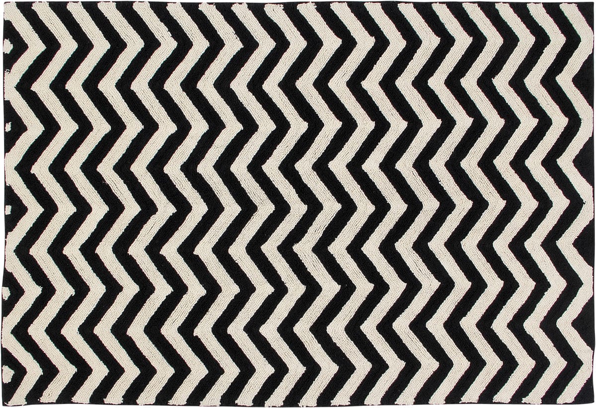 Lorena Canals Zig Zag Rug (4' 8" x 6' 7") - C-BW-ZIGZAG