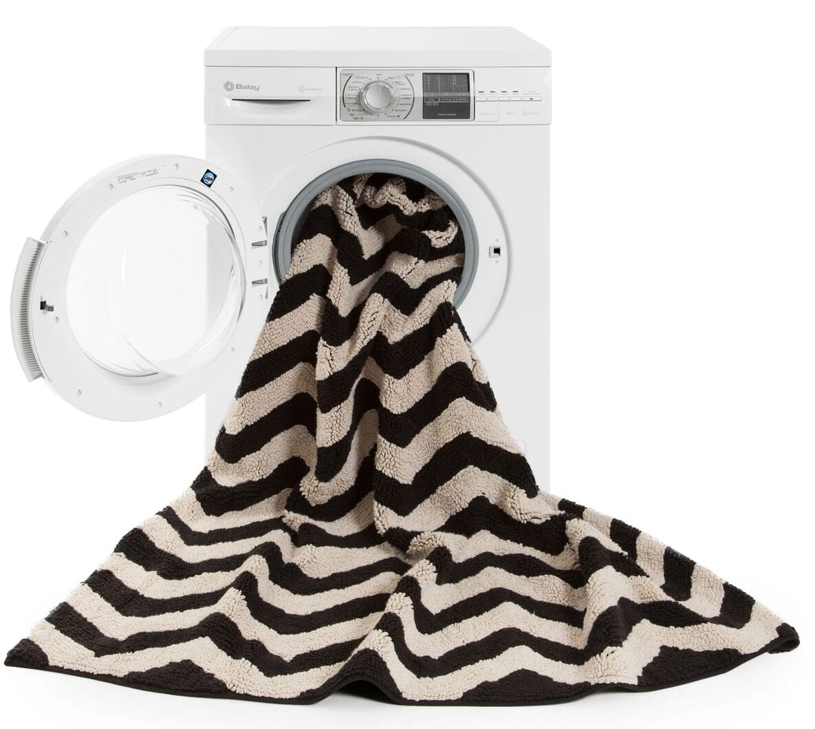 Lorena Canals Zig Zag Rug (4' 8" x 6' 7") - C-BW-ZIGZAG