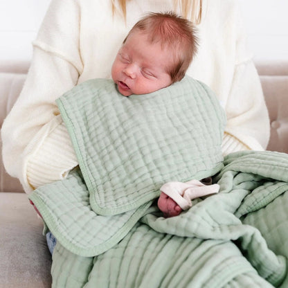 Lou Lou & Company Cloud Muslin Burp Cloth, 2 Pack - Sage - 20988
