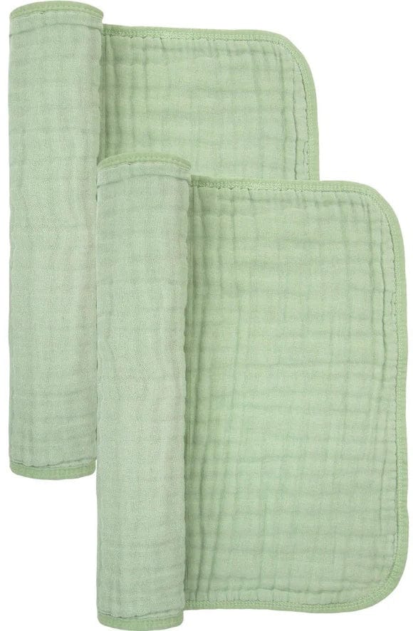 Lou Lou & Company Cloud Muslin Burp Cloth, 2 Pack - Sage - 20988
