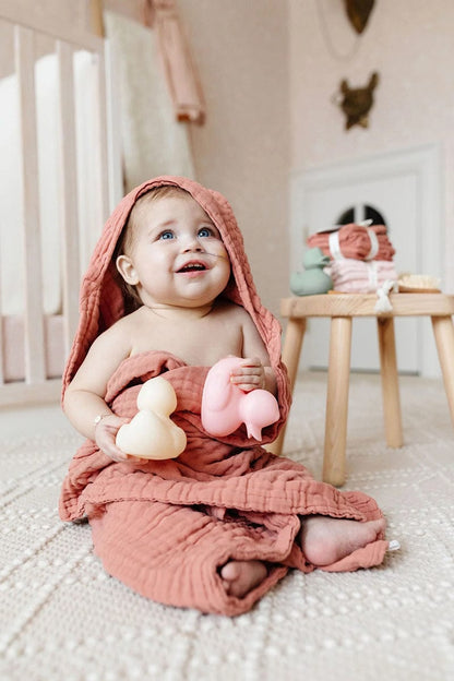Lou Lou & Company Infant Hooded Bath Towel - Rose - 23678