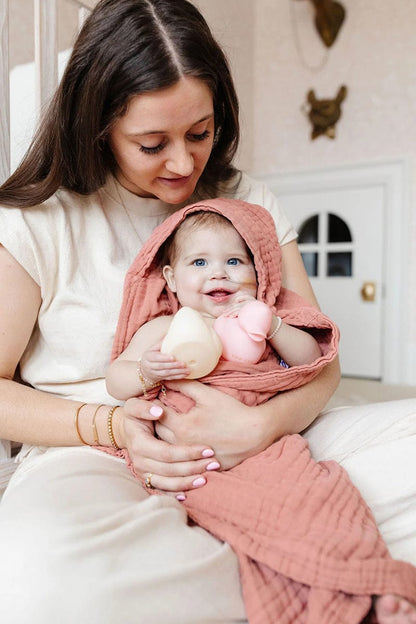 Lou Lou & Company Infant Hooded Bath Towel - Rose - 23678
