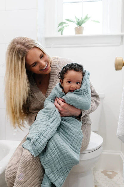Lou Lou & Company Infant Hooded Bath Towel - Steel - 23679