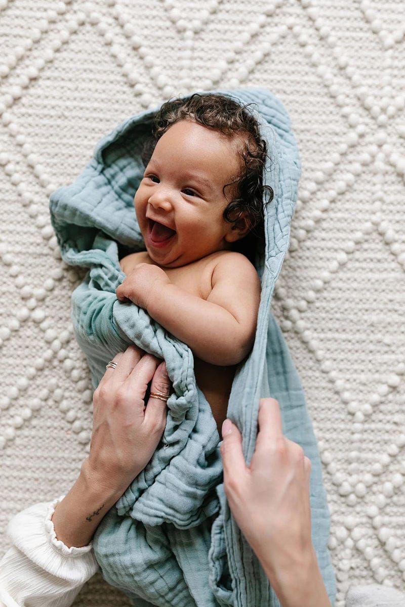 Lou Lou & Company Infant Hooded Bath Towel - Steel - 23679
