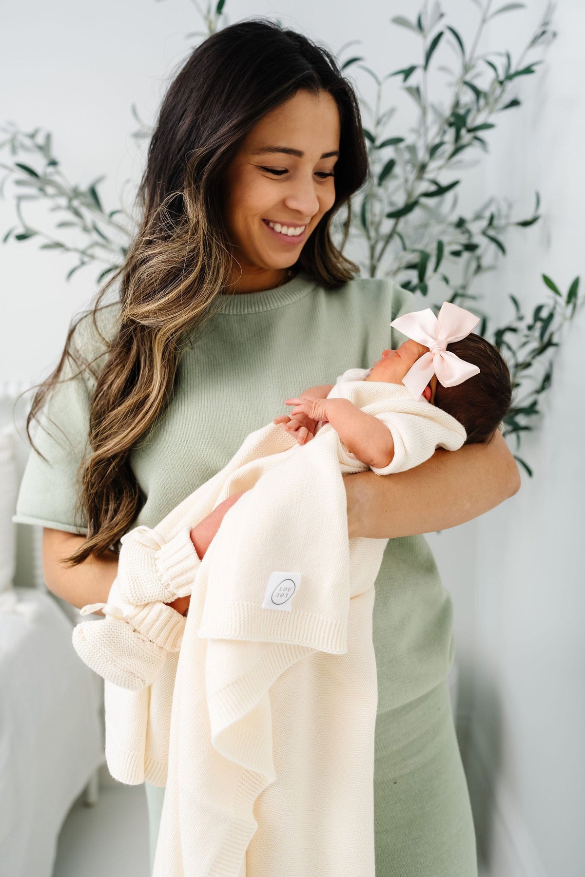 Lou Lou & Company Knit Booties - Ivory, Newborn-3 Month