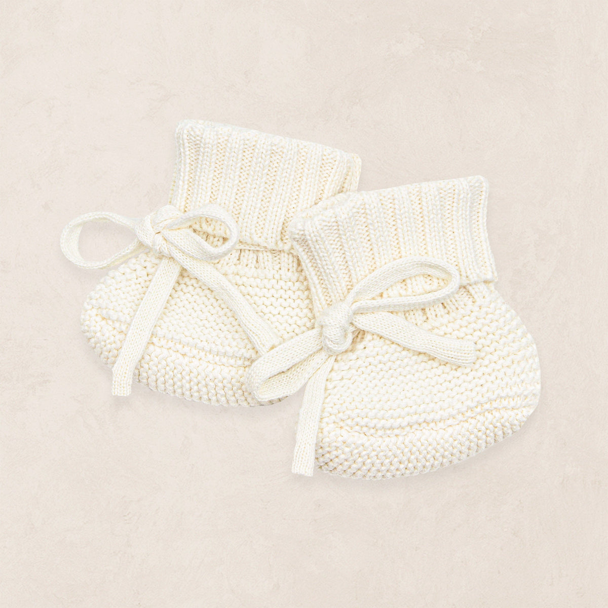 Lou Lou & Company Knit Booties - Ivory, Newborn-3 Month