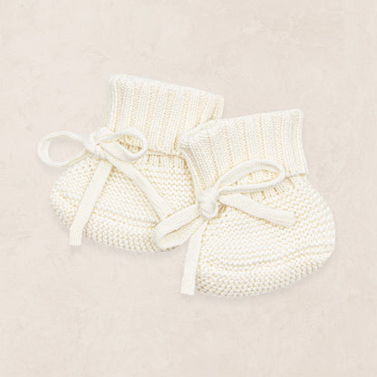 Lou Lou & Company Knit Booties - Ivory, Newborn-3 Month