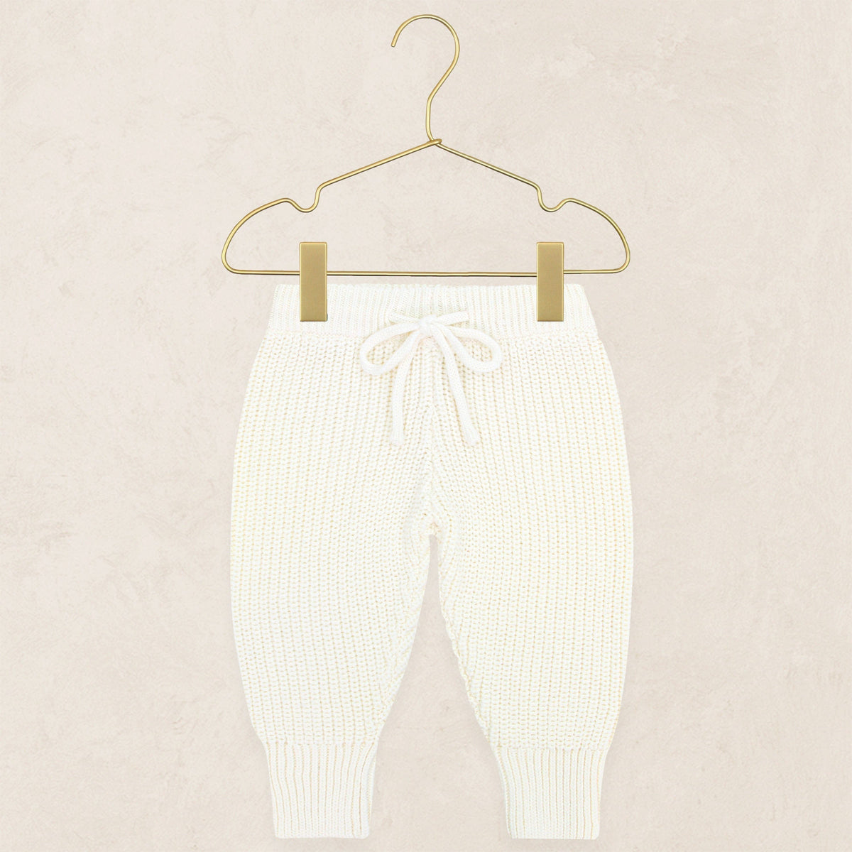 Lou Lou & Company Knit Jogger Pant - Ivory, Newborn-3 Month