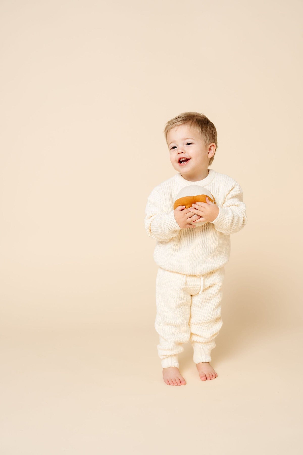 Lou Lou & Company Knit Jogger Pant - Ivory, Newborn-3 Month