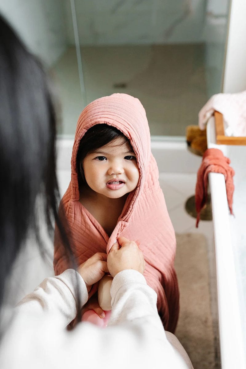 Lou Lou & Company Toddler Hooded Bath Towel - Rose - 23703