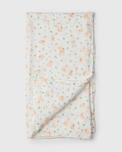Loulou Lollipop Baby Muslin Swaddle in Tanboocel® Viscose from Bamboo - Bunny Meadow