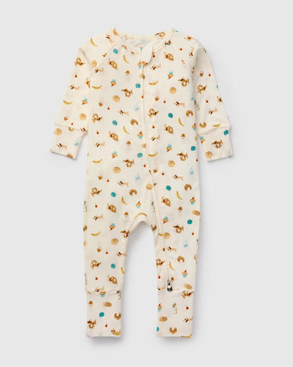 Loulou Lollipop Baby Sleeper in TENCEL™ Lyocell - French Breakfast, 0-3 M