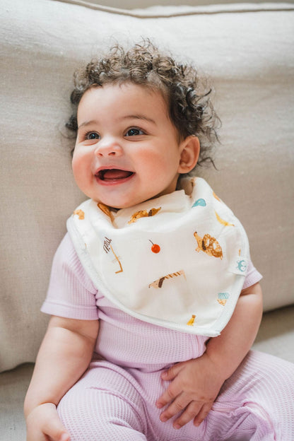 Loulou Lollipop Bandana Baby Bib 2-Pack - French Breakfast - Image 2