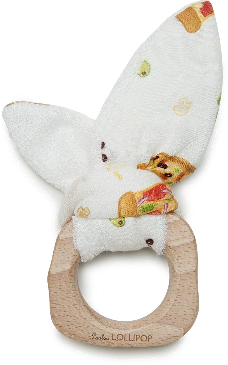 Loulou Lollipop Bunny Ear Teether - Pizza - BETPIZZA