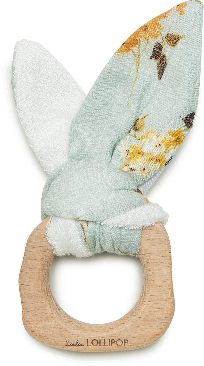 Loulou Lollipop Bunny Ear Teether - Wild Rose - BETROSE