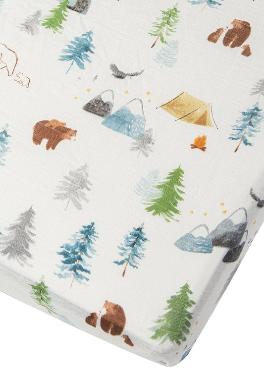 Loulou Lollipop Fitted Crib Sheet - Adventure Begins - CRIBADV