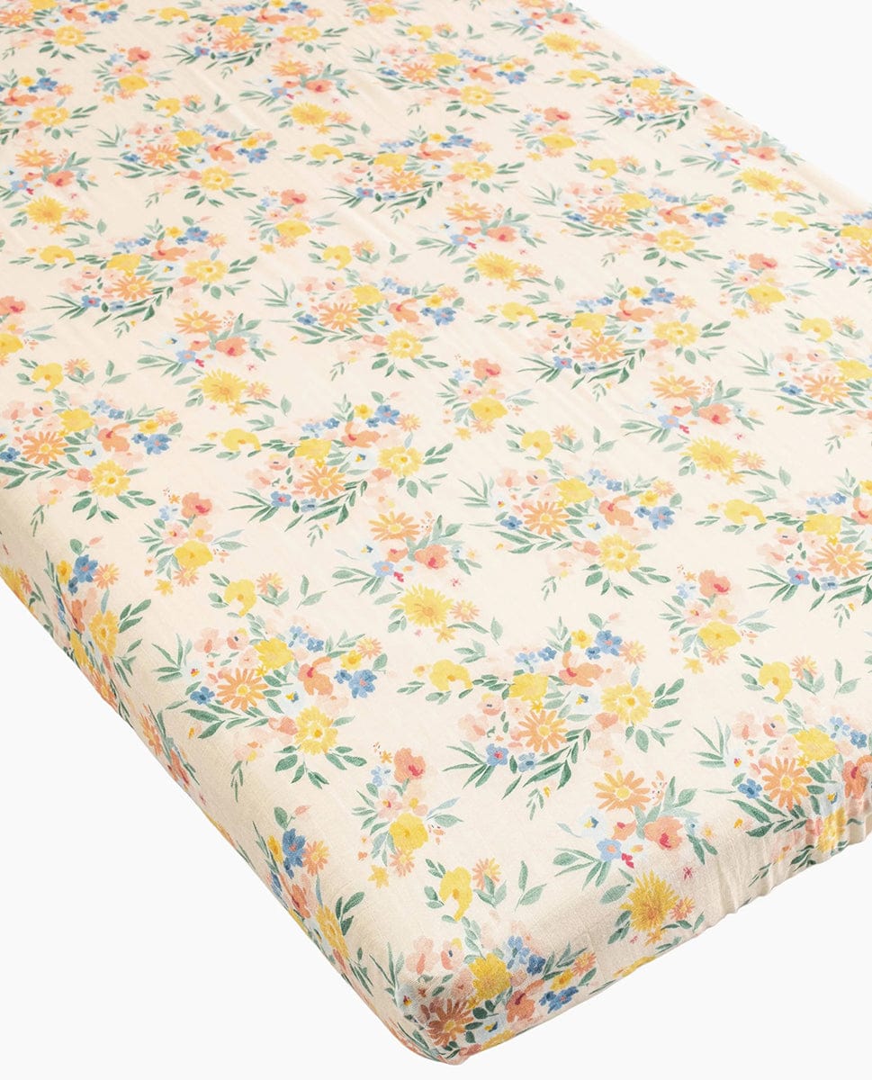 Loulou Lollipop Fitted Crib Sheet - Floral Bouquet - CRIBFBQ