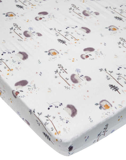 Loulou Lollipop Fitted Crib Sheet - Hedgehogs - CRIBHGH