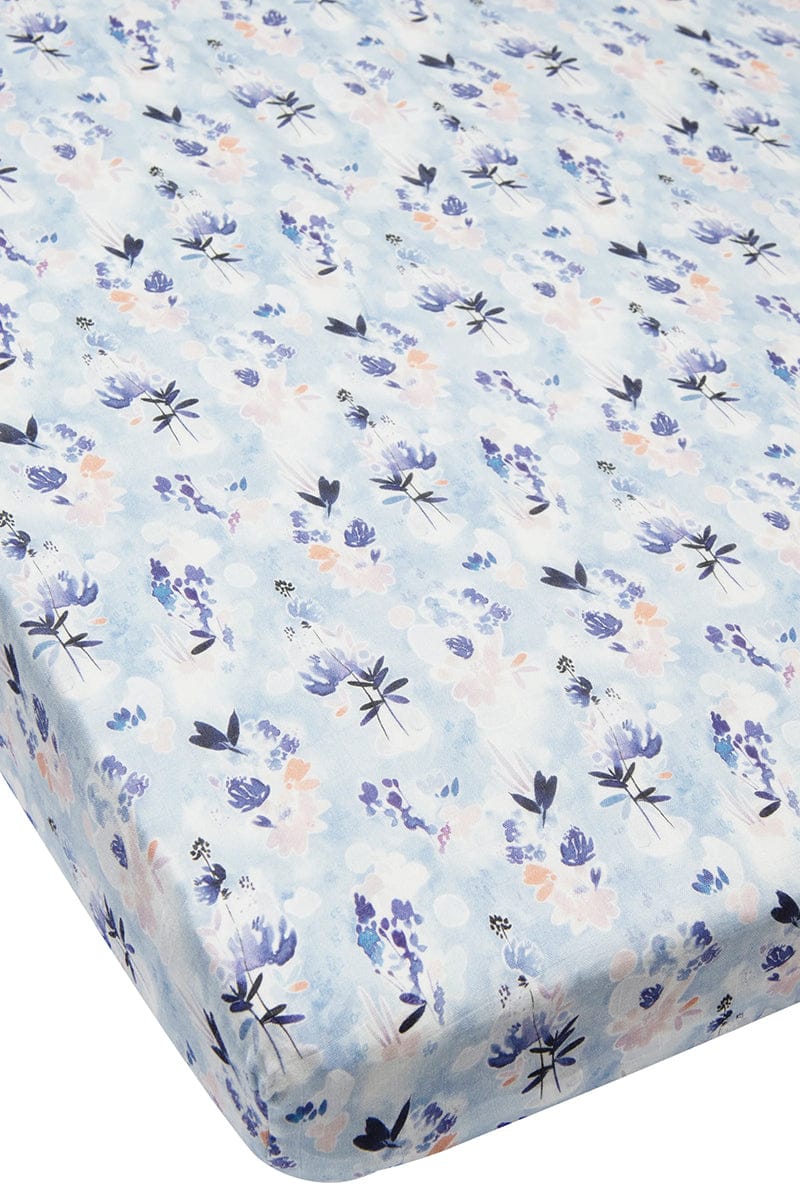 Loulou Lollipop Fitted Crib Sheet - Ink Floral - CRIBIKF