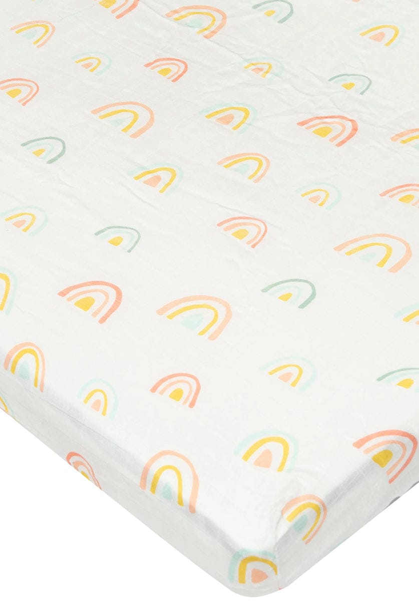 Loulou Lollipop Fitted Crib Sheet - Pastel Rainbow - CRIBRAINBOW