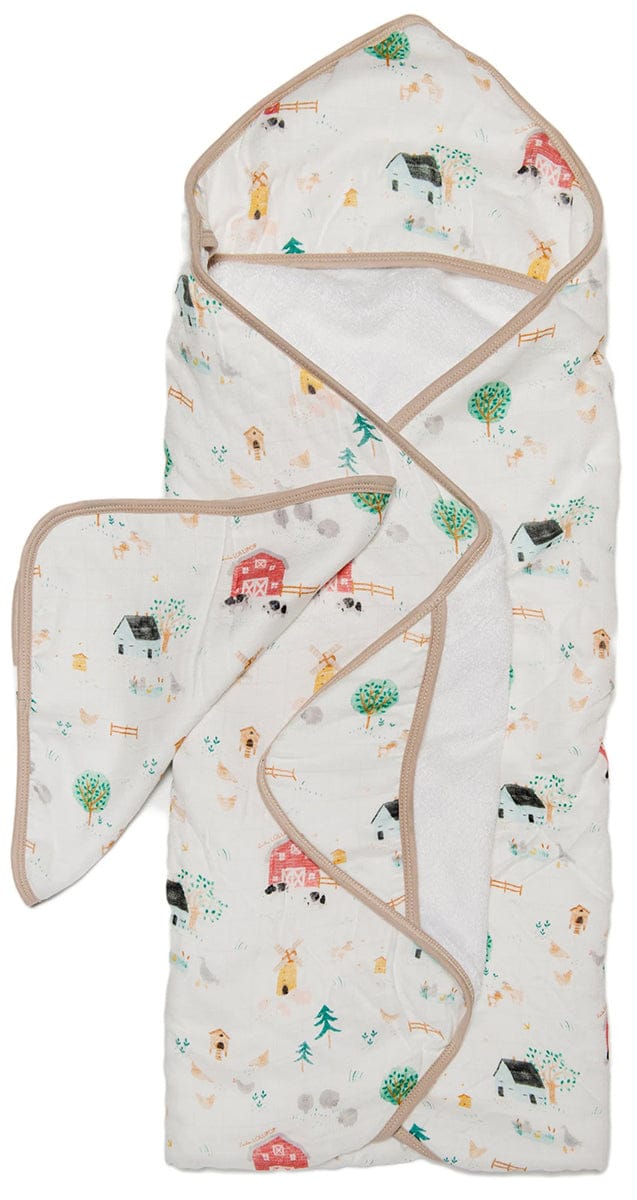 Loulou Lollipop Hooded Towel Set - Farm Animals - TWFMANM