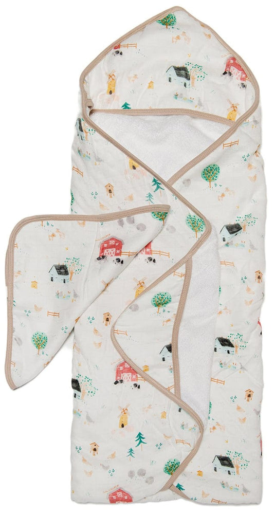 Loulou Lollipop Hooded Towel Set - Farm Animals - TWFMANM